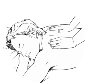Grafik Mann in der Massage